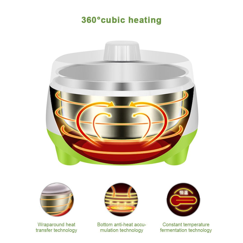 Electric Yogurt Maker with Stainless Steel Tank – Mini DIY Machine for Homemade Yogurt - One Stop Shop