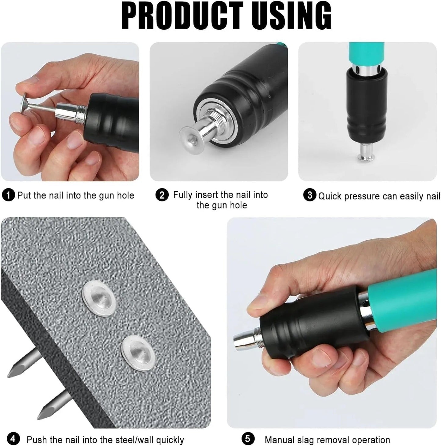 Mini Air Nailer Gun – Low Noise Manual Wall Fastening Tool for Home Repair and Woodwork - One Stop Shop
