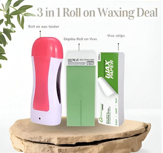3-in-1 Wax Heater Machine for Hair Removal – Cartridge Warmer with Epilator and Strips