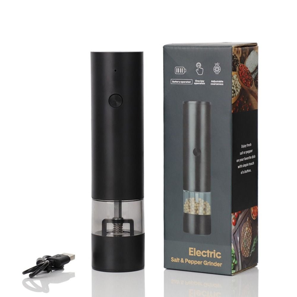 New Electric Salt and Pepper Grinder, Adjustable Coarseness Large Capacity Auto Spices Grinders, USB Rechargeable Drinding Tool for Kitchen - One Stop Shop