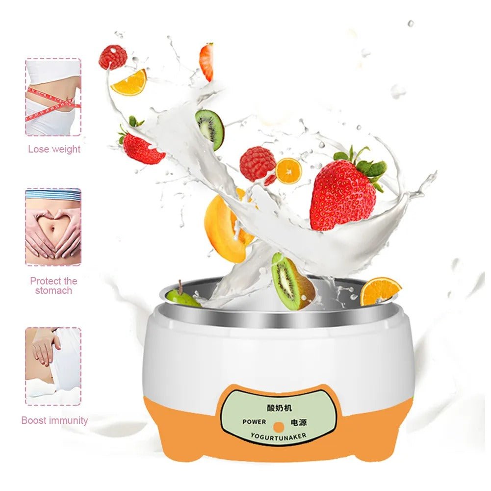Electric Yogurt Maker with Stainless Steel Tank – Mini DIY Machine for Homemade Yogurt - One Stop Shop