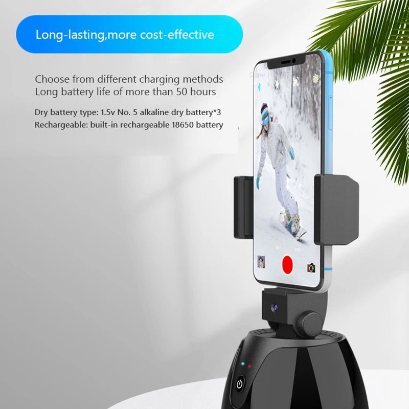 360° Auto Face Tracking AI Phone Tripod – Smart Stabilizer for Video Recording and Vlogging - Up Stabilizer - One Stop Shop