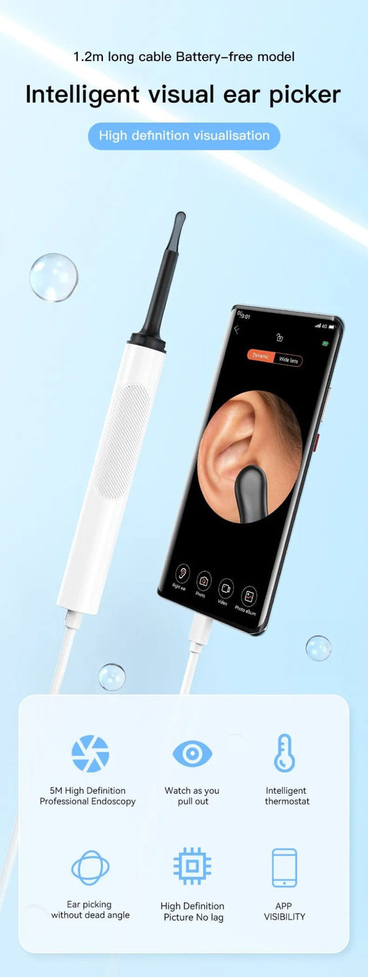 Wireless HD Ear Cleaner with Camera – Smart Otoscope Wax Removal Tool for Safe Ear Cleaning - One Stop Shop