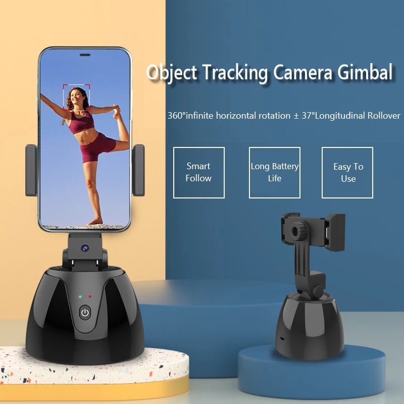 360° Auto Face Tracking AI Phone Tripod – Smart Stabilizer for Video Recording and Vlogging - Up Stabilizer - One Stop Shop
